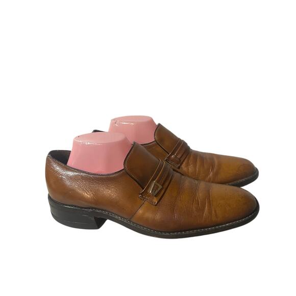 Vintage 1960s Killer Mod Leather Dress Shoes By Freeman Slip On Size 9.5 C Rare - Picture 2 of 7